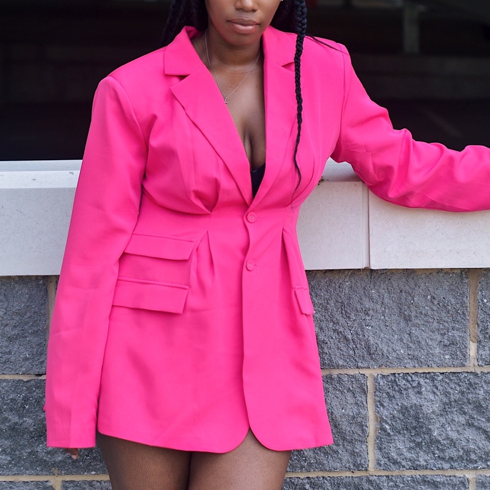 PrettyLittleThing Pink Oversized Blazer